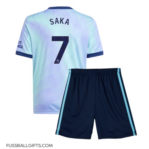 Arsenal Bukayo Saka #7 Fußballbekleidung 3rd trikot Kinder 2024-25 Kurzarm (+ kurze hosen)